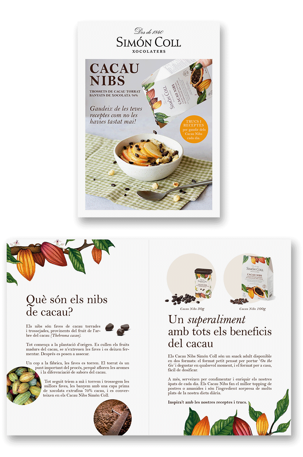Simón Coll – ‘Cacao Nibs’ New Brochure Design